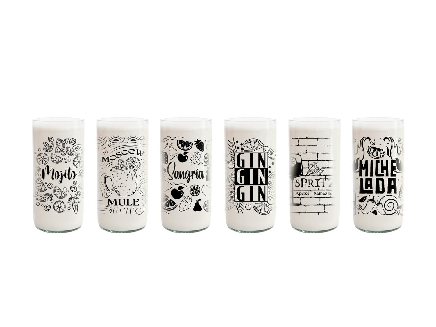 TRAGUITOS - JUEGO DE 6 VASOS - 500 ML - 1