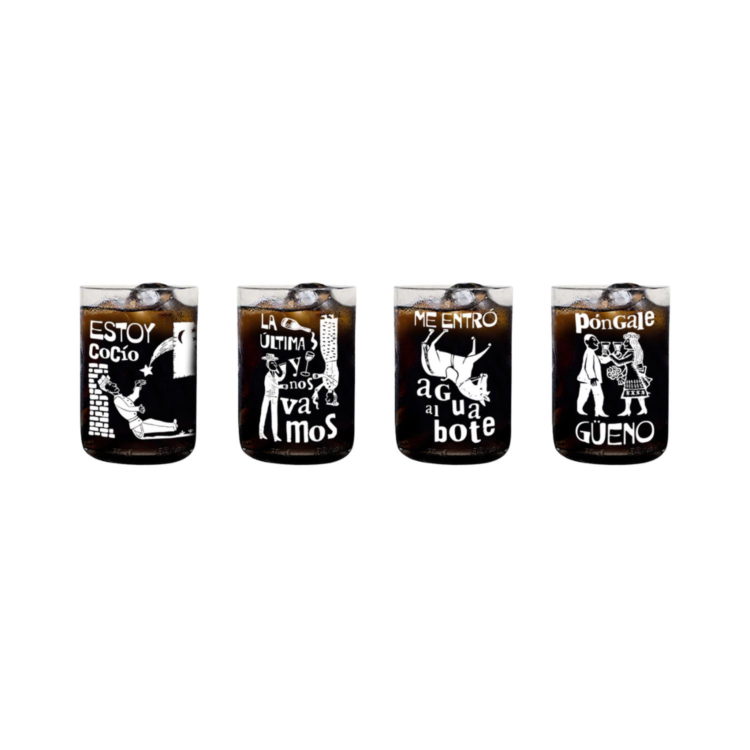 LA LIRA POPULAR VERSION CAÑA - JUEGO DE 4 VASOS - 330 ML - 1
