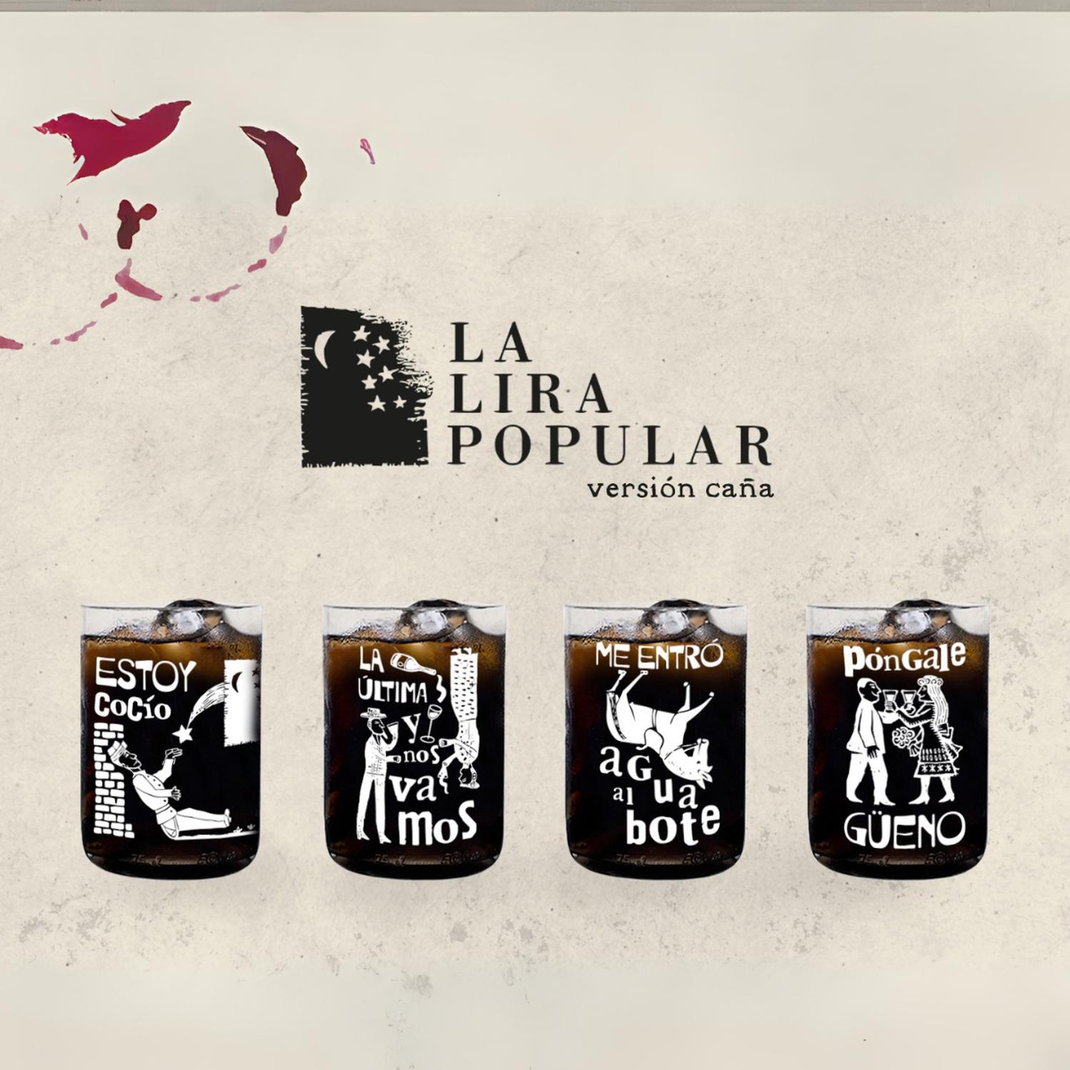LA LIRA POPULAR VERSION CAÑA - JUEGO DE 4 VASOS - 330 ML - 2
