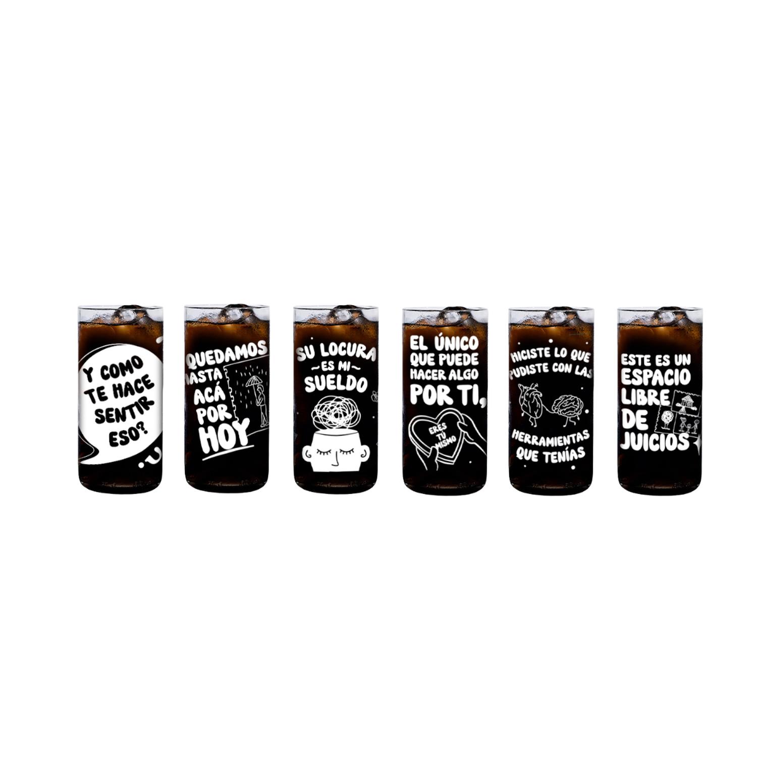 PSICOLOGOS - JUEGO DE 6 VASOS - 500 ML