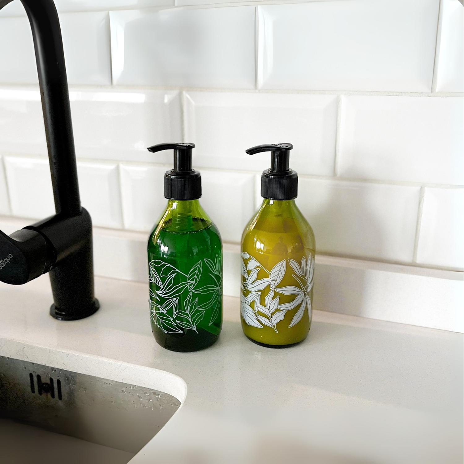 DISPENSADOR DISEÑO FLORALES MULTIUSO COLOR VERDES (2 UNIDADES) - 296 ML - 3