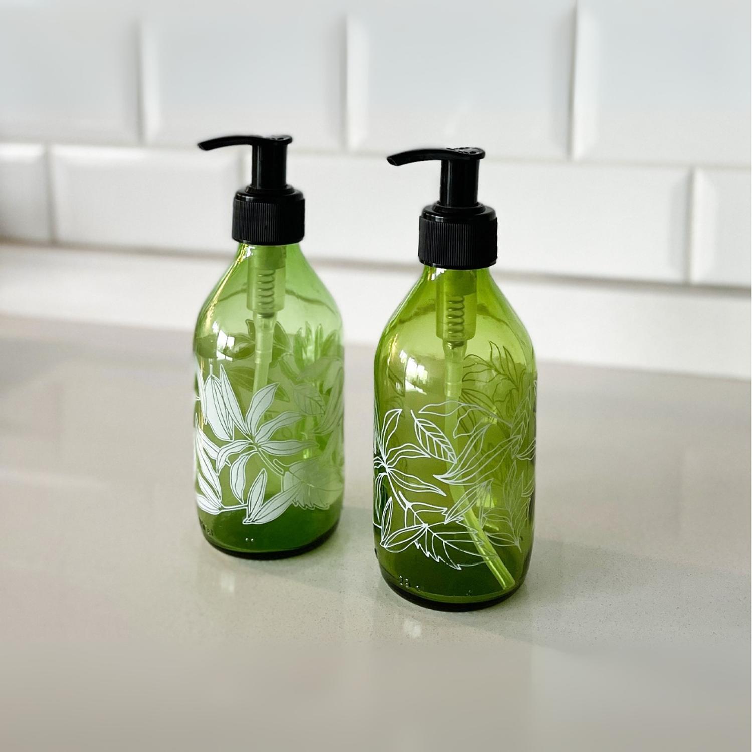 DISPENSADOR DISEÑO FLORALES MULTIUSO COLOR VERDES (2 UNIDADES) - 296 ML - 5