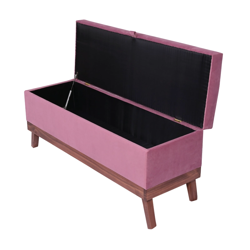 BANQUETA MAXIMA DESIGN INCY 1 CUERPO CON BAÚL PALO ROSA 120X40X50 CM - 2