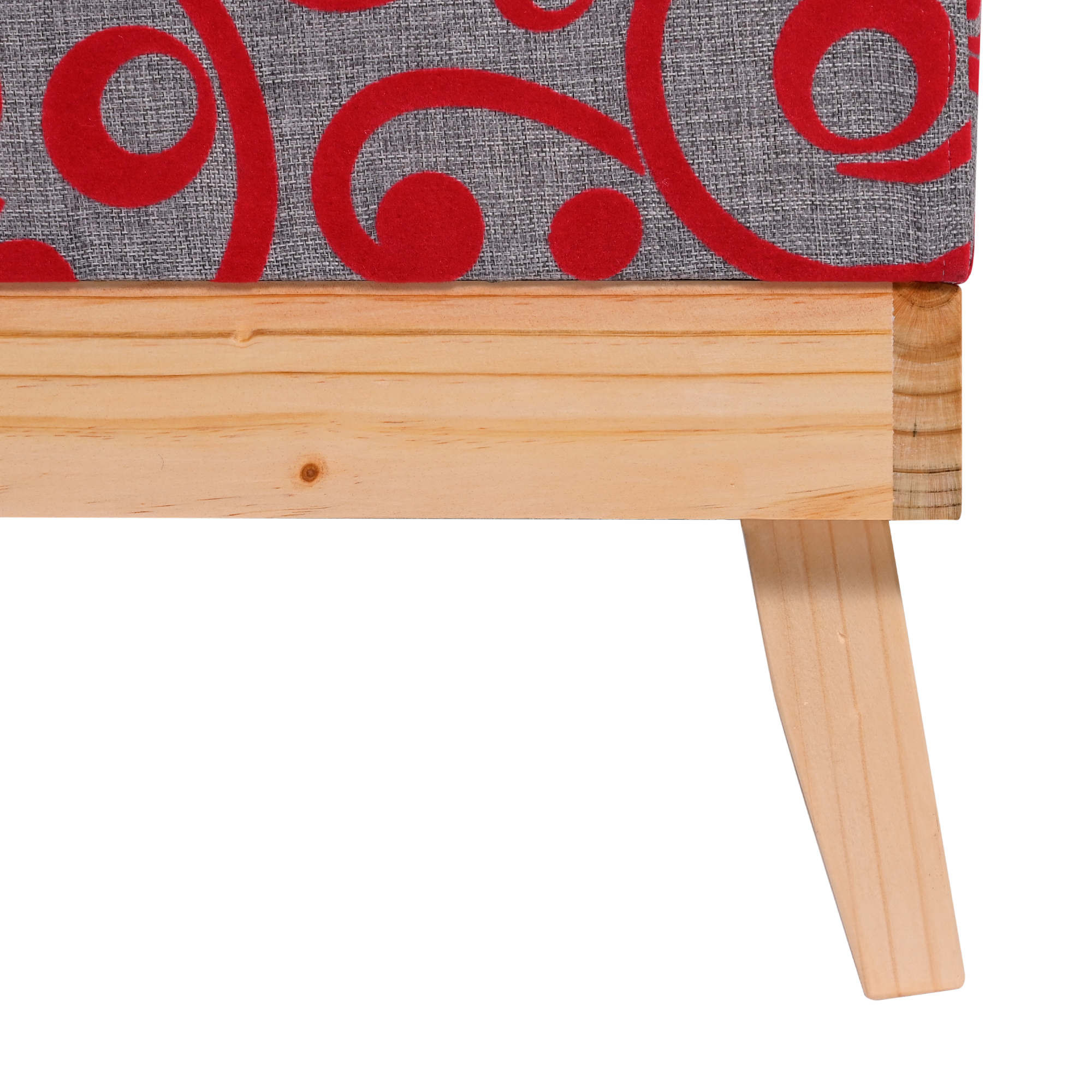 BANQUETA INCY CON BAÚL GRIS-ROJO 120X50X40 CM DE MÁXIMA DESIGN - 3