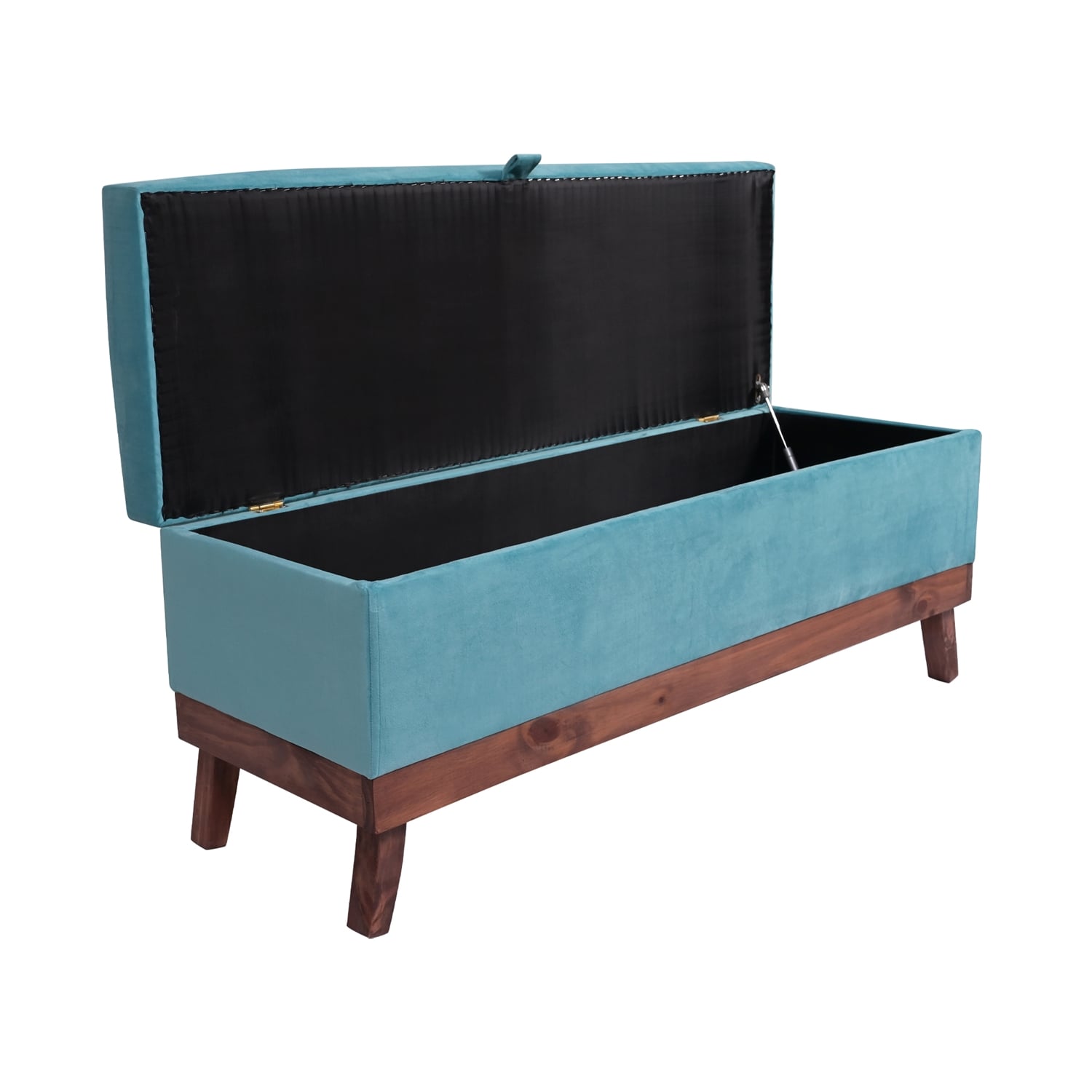 BANQUETA CON BAÚL INCY TURQUESA FELPA 120X40X50 CM MÁXIMA DESIGN - 2