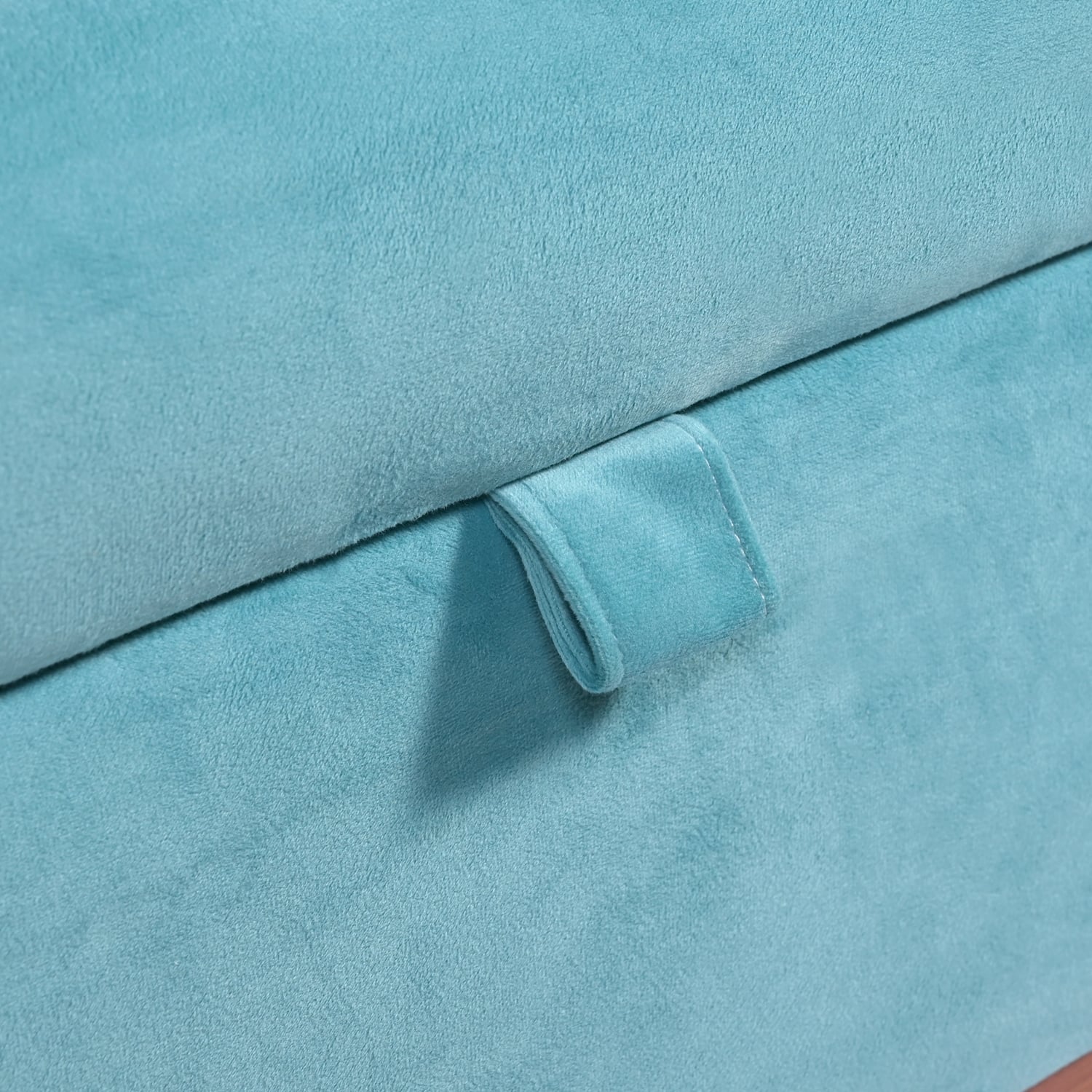 BANQUETA CON BAÚL INCY TURQUESA FELPA 120X40X50 CM MÁXIMA DESIGN - 3