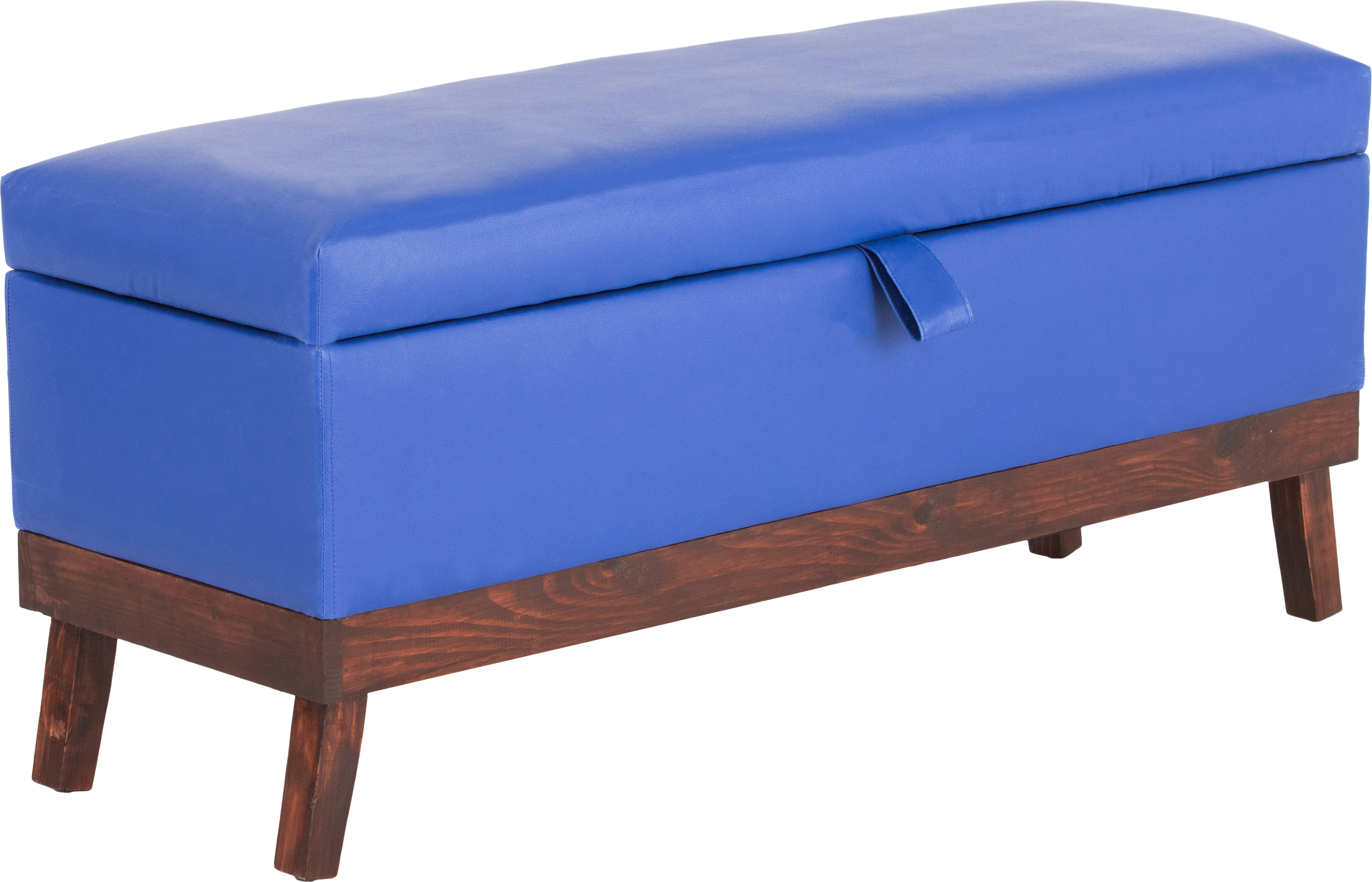 BANQUETA INCY CON BAÚL AZUL ECOCUERO 120X50X40 CM MÁXIMA DESIGN SPA - 1