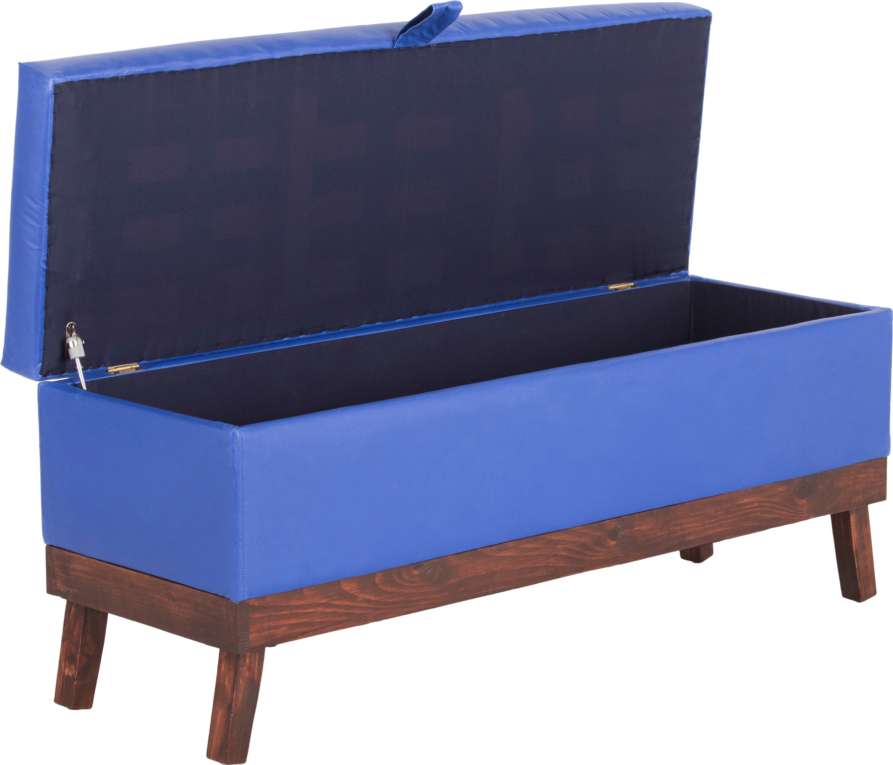 BANQUETA INCY CON BAÚL AZUL ECOCUERO 120X50X40 CM MÁXIMA DESIGN SPA - 2