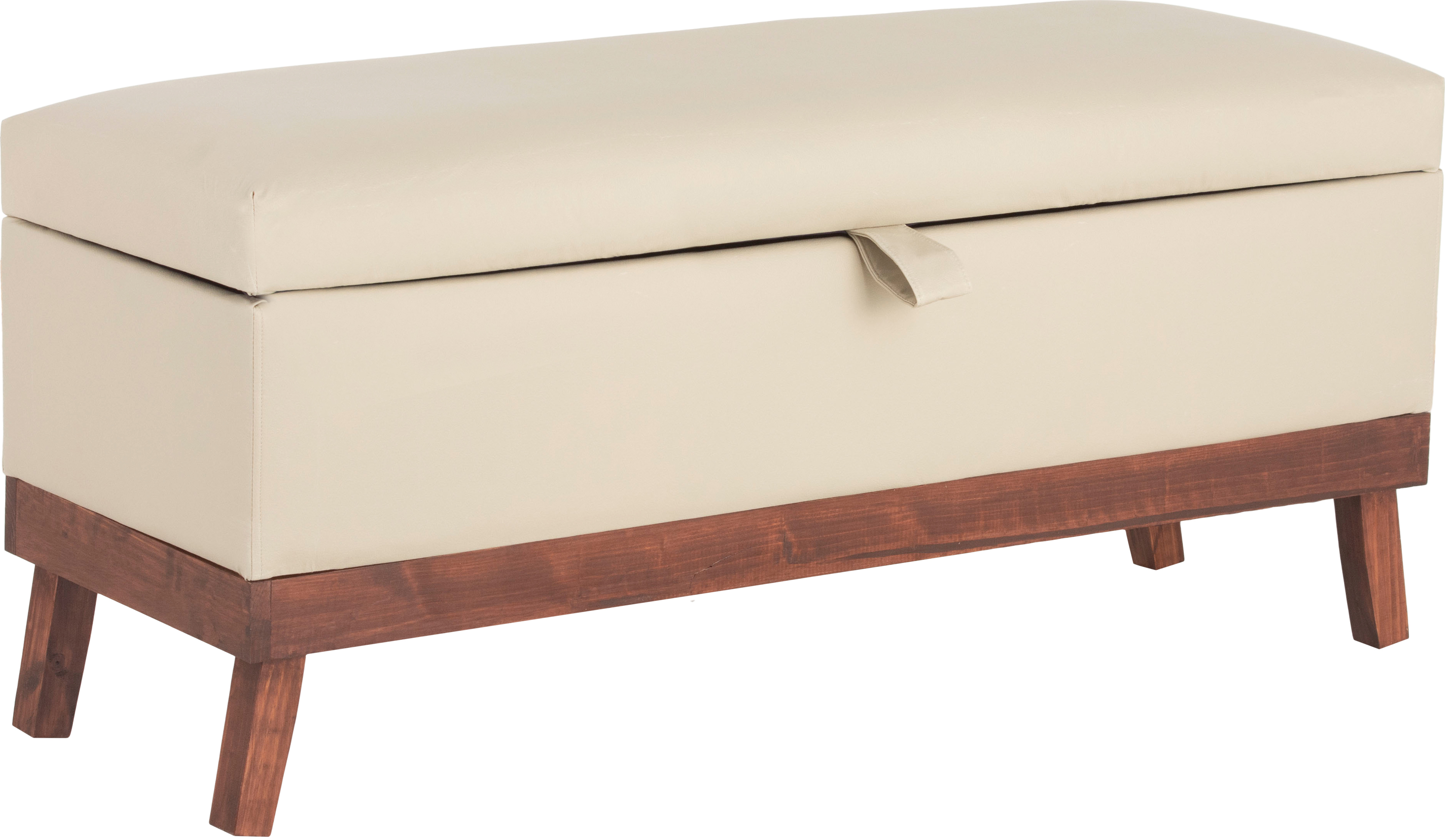 BANQUETA INCY CON BAÚL CREAMS ECOCUERO 120X50X40 CM MÁXIMA DESIGN SPA - 1