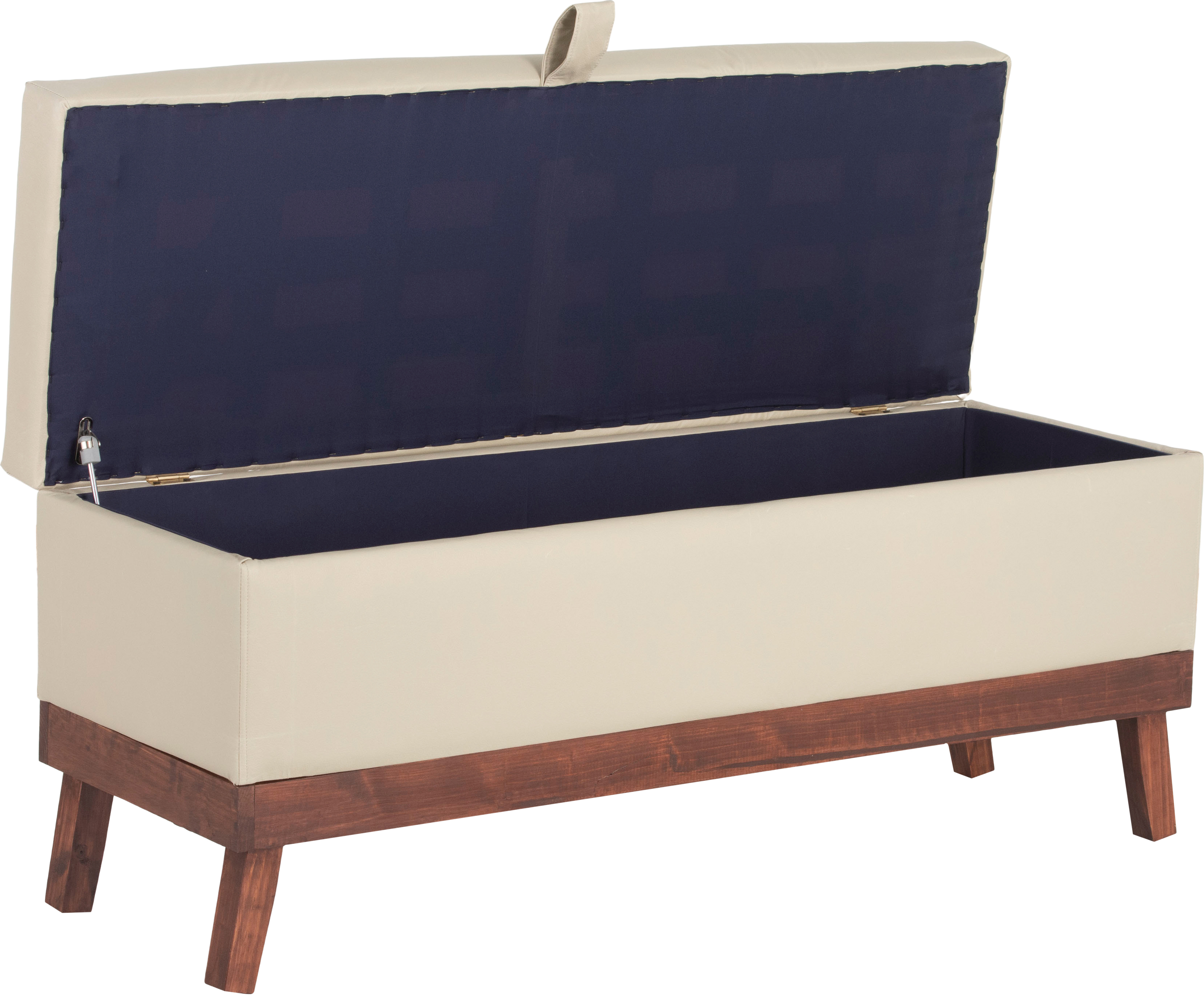 BANQUETA INCY CON BAÚL CREAMS ECOCUERO 120X50X40 CM MÁXIMA DESIGN SPA - 2