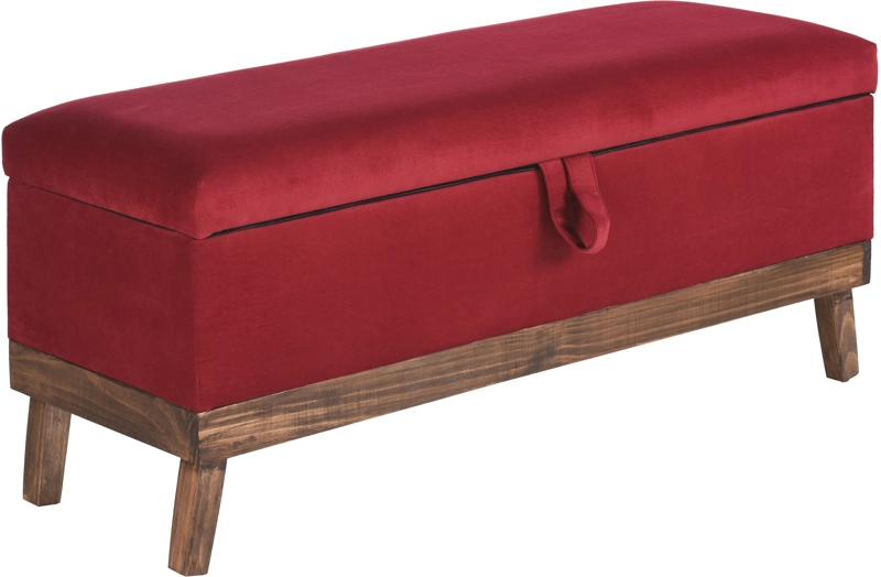 BANQUETA MAXIMA DESIGN INCY 1 CUERPO FELPA CON BAÚL ROJO 120X50X40 CM SPA - 1