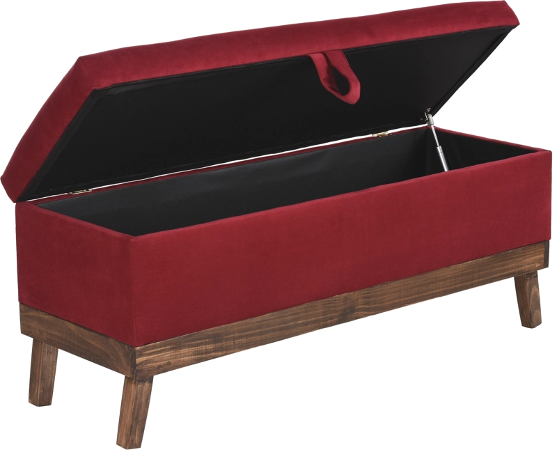BANQUETA MAXIMA DESIGN INCY 1 CUERPO FELPA CON BAÚL ROJO 120X50X40 CM SPA - 2
