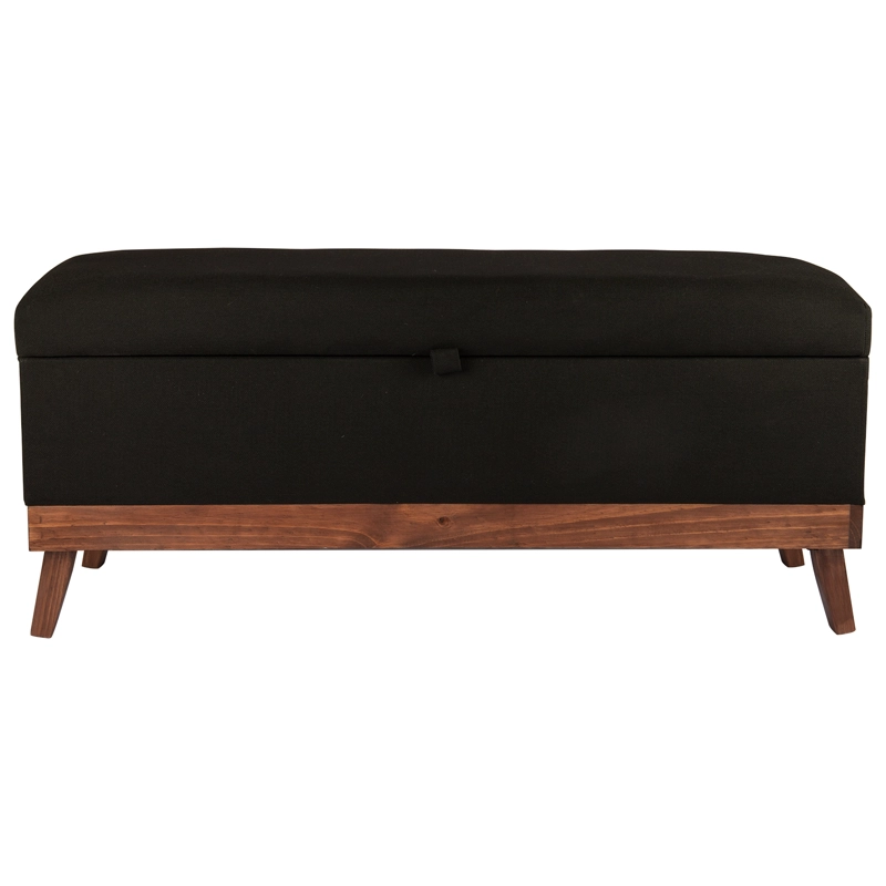 BANQUETA MAXIMA DESIGN INCY NEGRO CON BAÚL DELTA 120X40X50 CM - 1