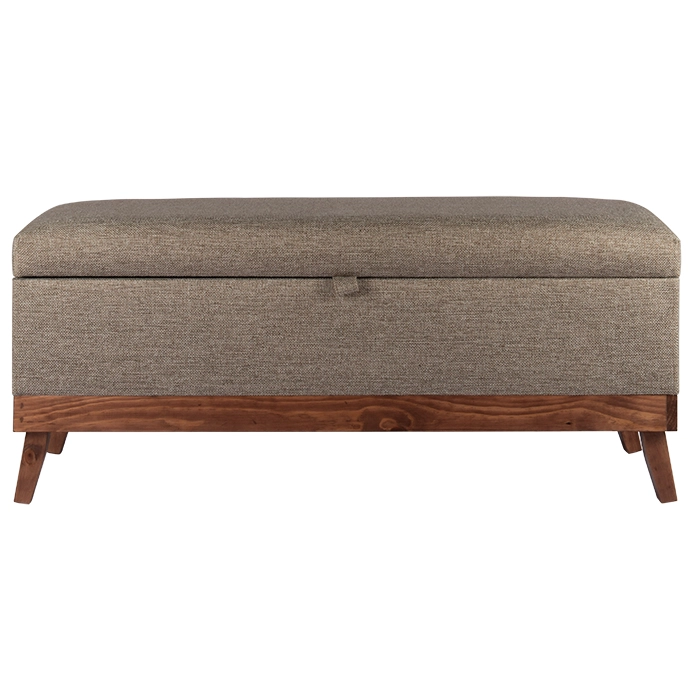 BANQUETA CON BAUL INCY GRIS BEIGE OMEGA 120X40X50 CM MAXIMA DESIGN - 1