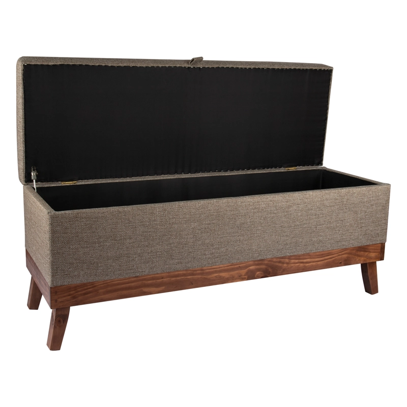 BANQUETA CON BAUL INCY GRIS BEIGE OMEGA 120X40X50 CM MAXIMA DESIGN - 3