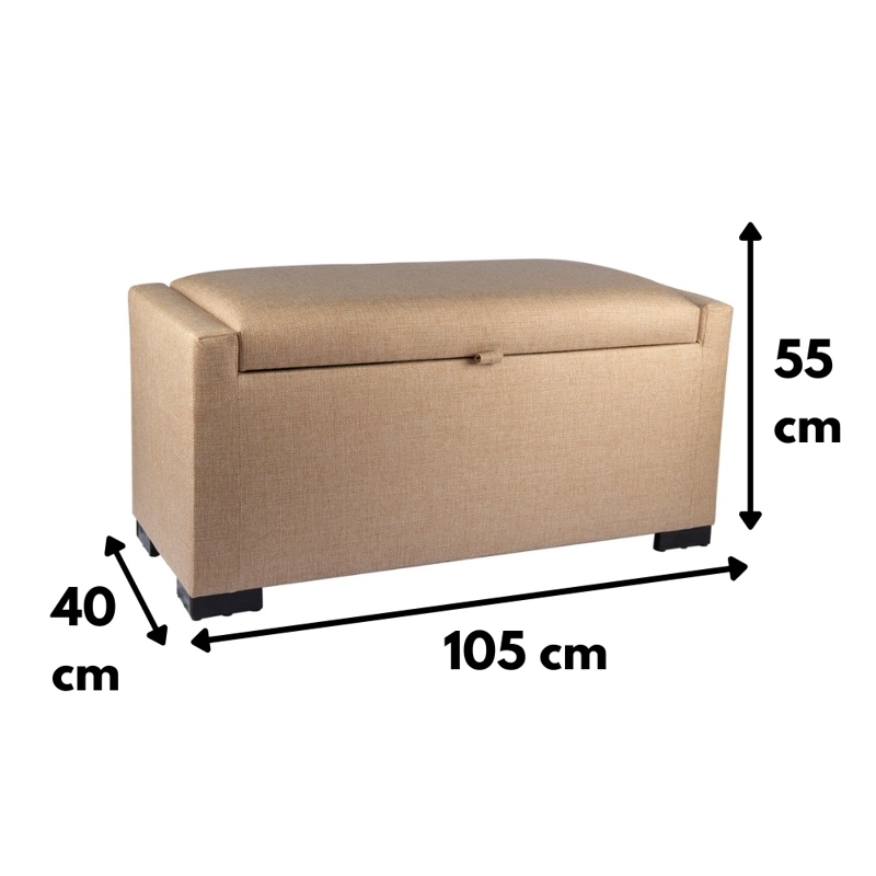 BANQUETA CON BAUL LEYZY BEIGE OMEGA 40X55X105 CM MAXIMA DESIGN | BEIGE - 4