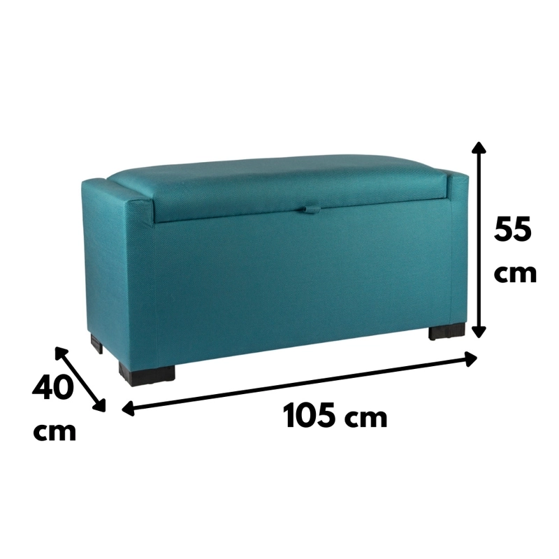 BANQUETA CON BAUL LEYZY TURQUESA OMEGA 40X55X105 CM MAXIMA DESIGN - 4