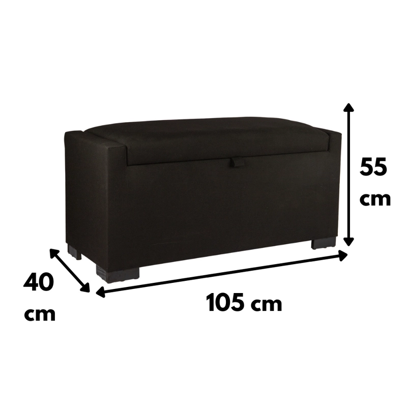 BANQUETA CON BAUL LEYZY NEGRO DELTA 40X55X105 CM MAXIMA DESIGN - 5