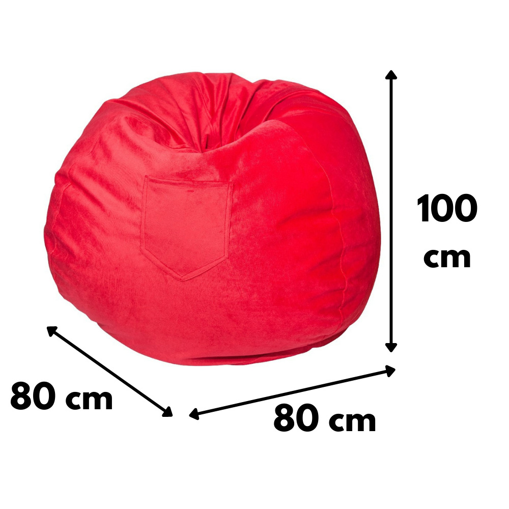 POUF MAXIMA DESIGN PERA 1 CUERPO FELPA ROSADA 100X80X80 CM - 2