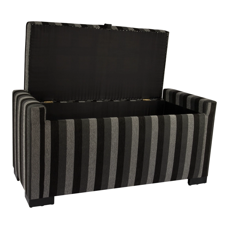 BANQUETA CON BAUL LEYZY RAYAS-NEGRAS OMEGA 40X55X105 CM MAXIMA DESIGN - 4