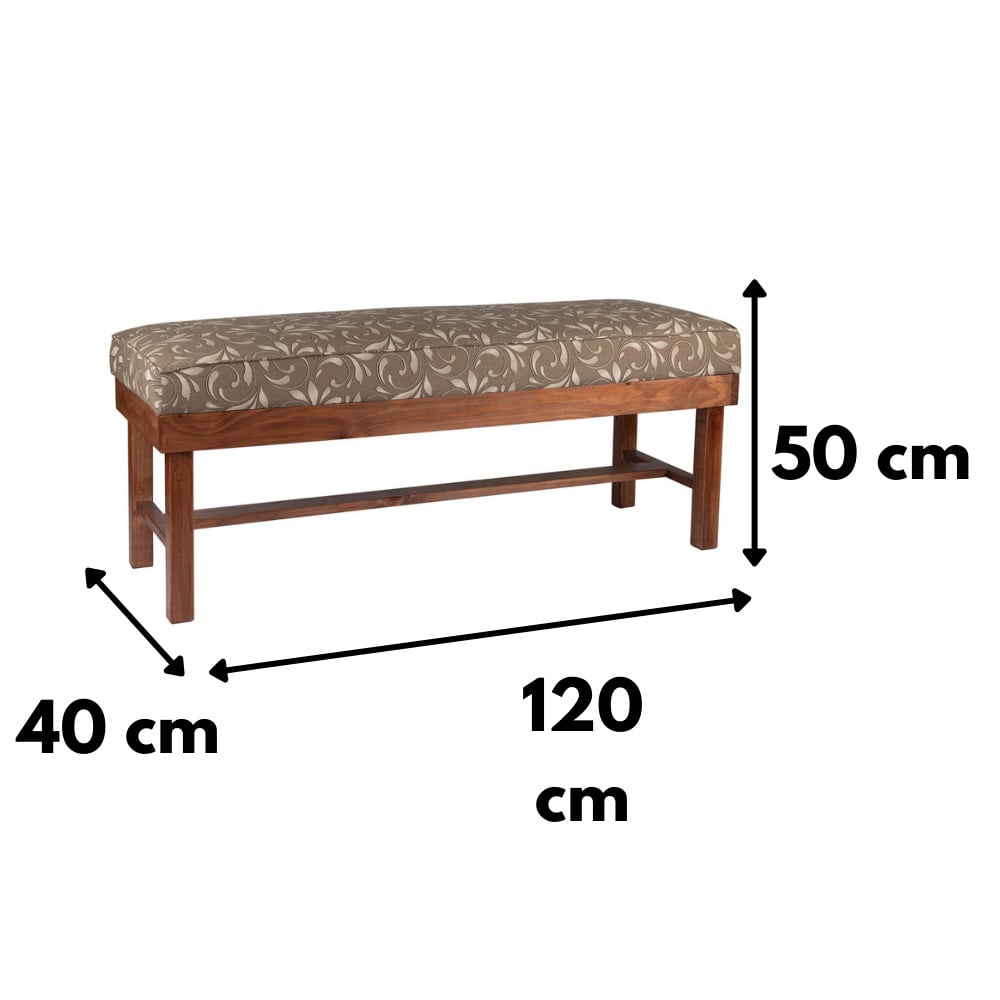 BANQUETA CARLA ESTAMPADO CAFÉ 50X40X120 CM MÁXIMA DESIGN - 4
