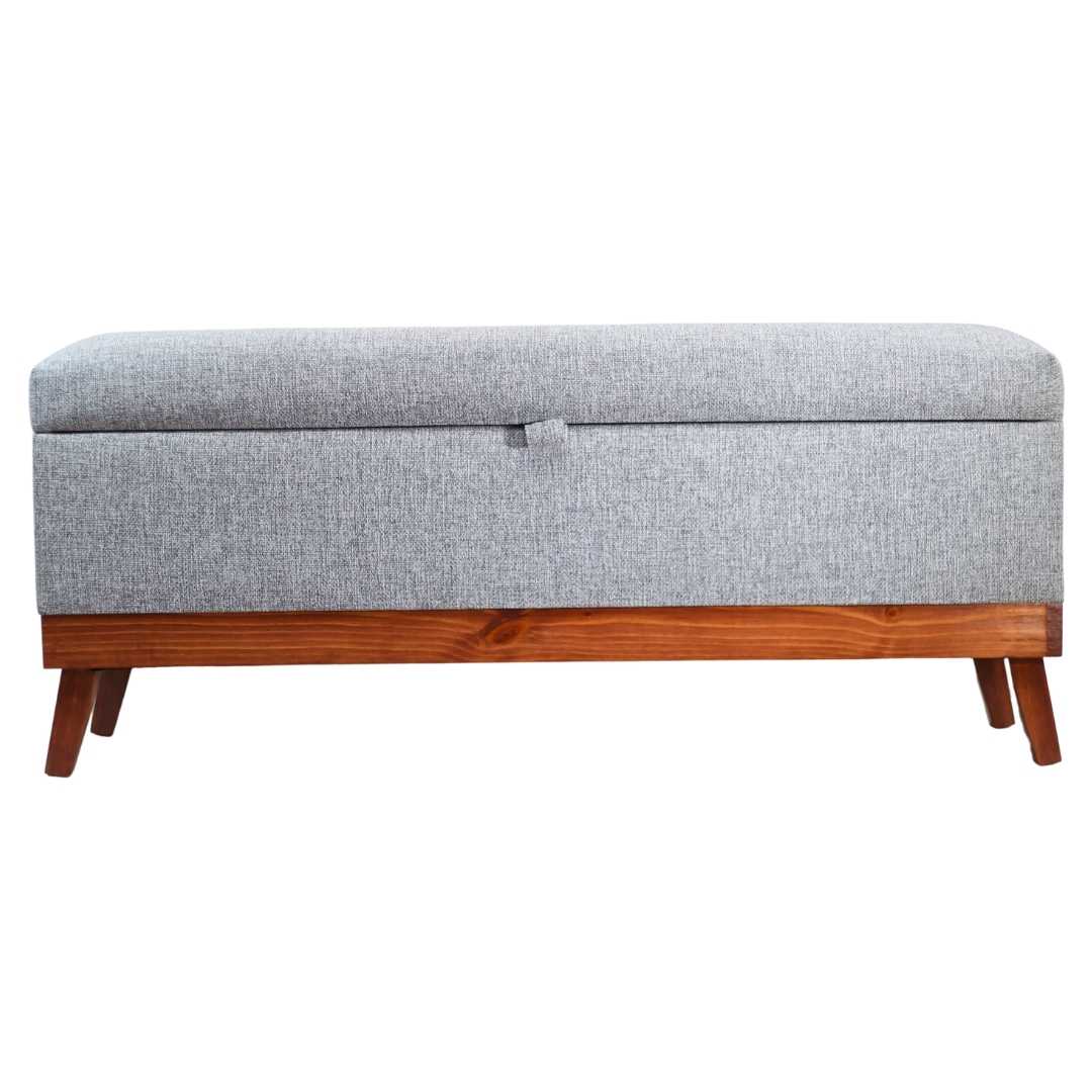 BANQUETA MAXIMA DESIGN INCY GRIS CON BAÚL OMEGA 120X40X50 CM - 1