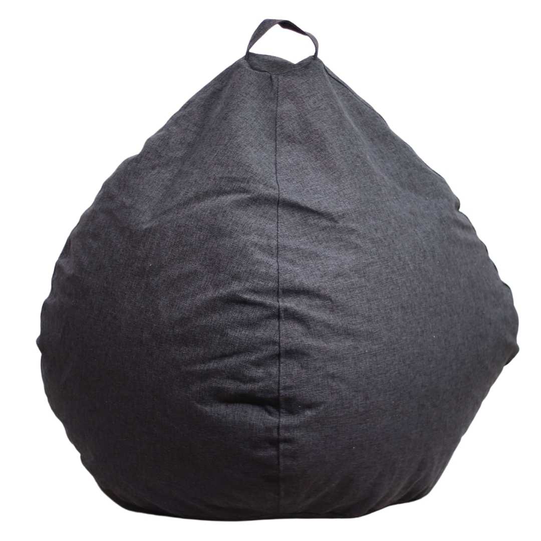 Pouf A Pera In Ecopelle: L 75x120 Cm, Nero, Con Imbottitura E Doppia Cerniera