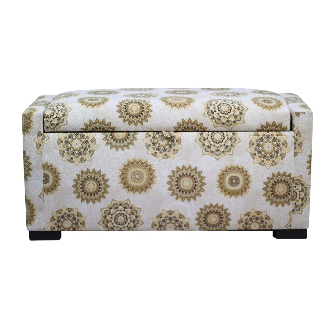 BANQUETA CON BAÚL LEYZY ESTAMPADO MANDALA ESTRELLA 55X40X105 CM MÁXIMA DESIGN - 1