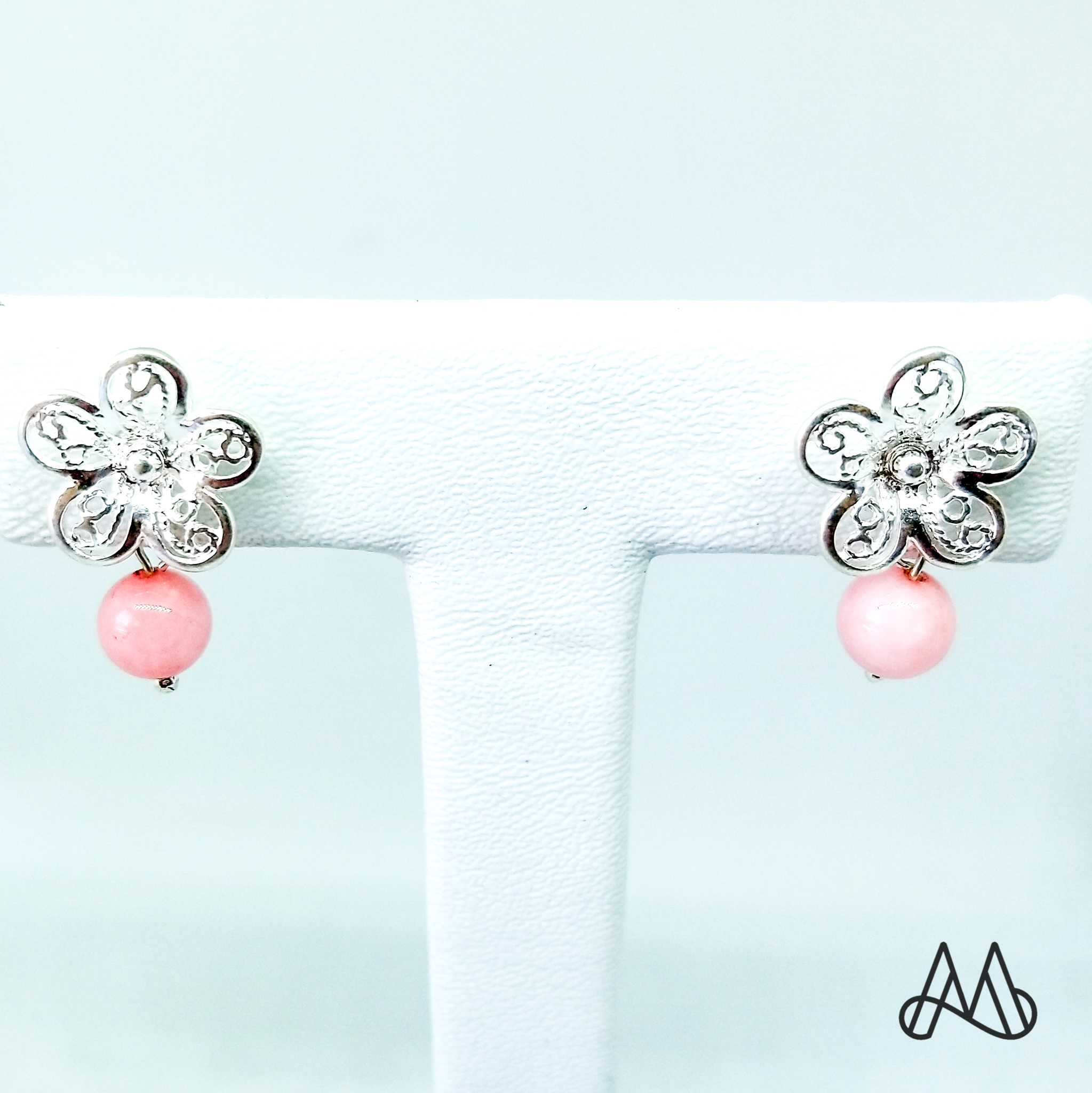 ARO MOR JOYAS FLOR DELICADA CUARZO ROSADO - 2
