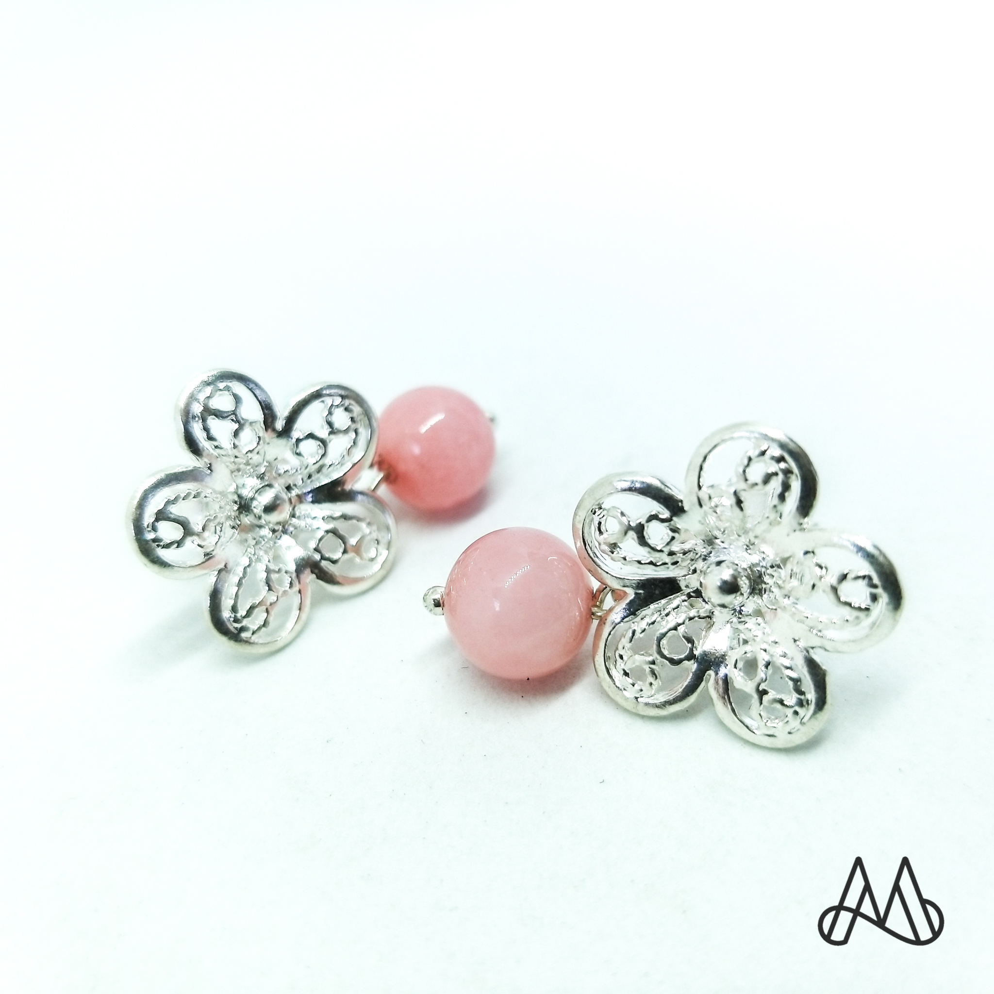 ARO MOR JOYAS FLOR DELICADA CUARZO ROSADO - 3