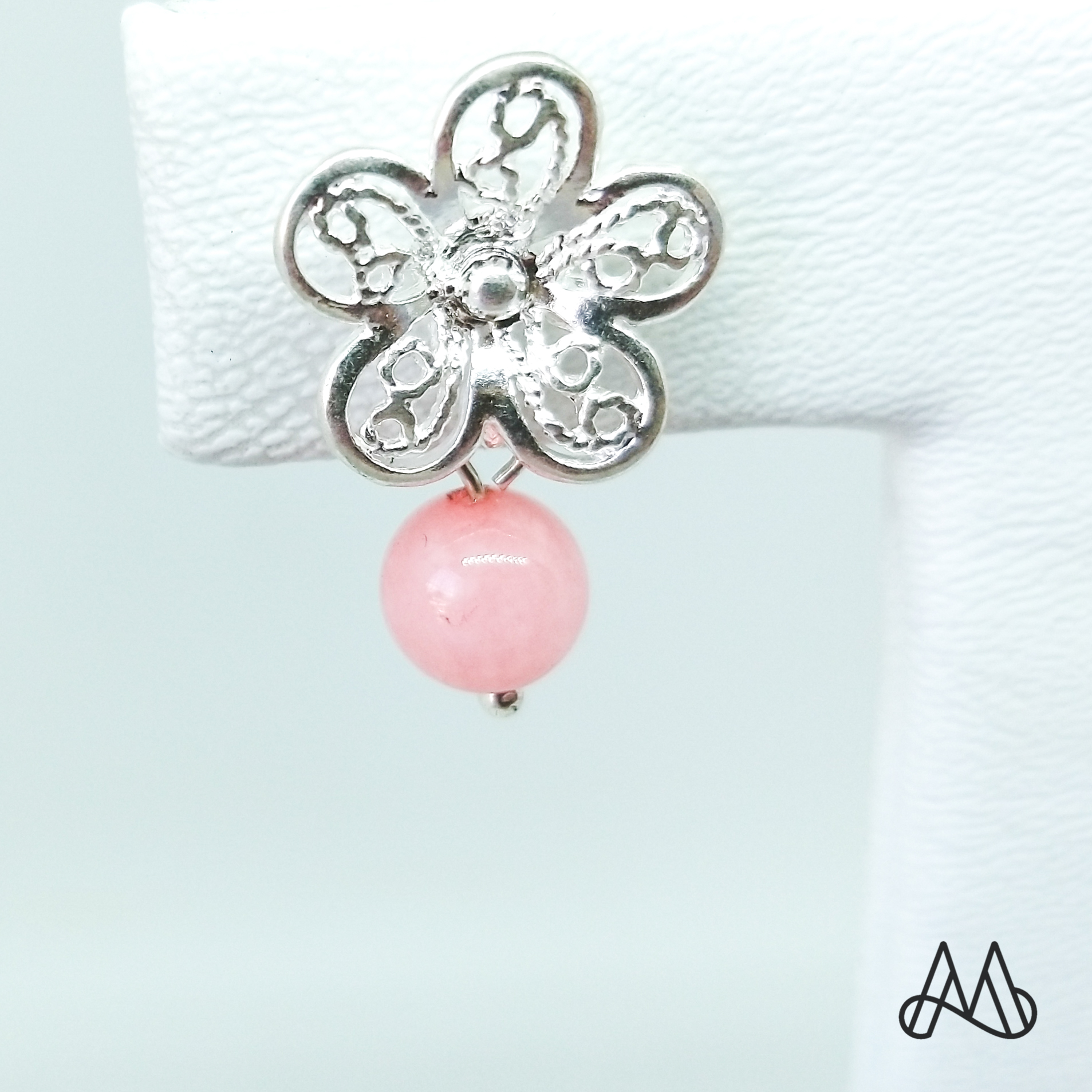 ARO MOR JOYAS FLOR DELICADA CUARZO ROSADO - 4