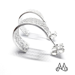 ARO PLATA LEY 950 ARGOLLA FILIGRANA 1,8 CM | Blanco | Talla_unica - 1