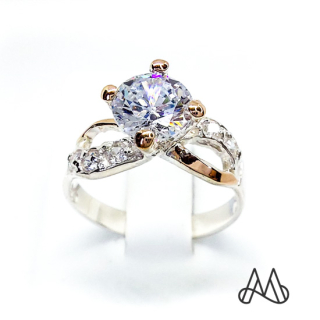 ANILLO ORO Y PLATA COMPROMISO INFINITO Y CIRCONES | Plata | 12 - 1