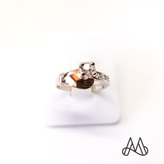 ANILLO PLATA Y ORO JUNTOS CON CIRCONES | Amarillo | 14 - 1