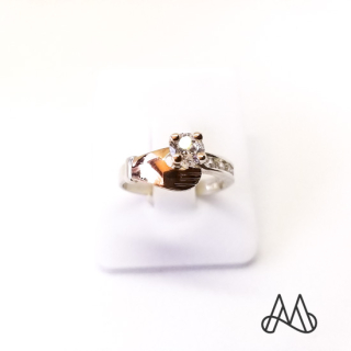 ANILLO PLATA Y ORO JUNTOS CON CIRCONES | Amarillo | 14 - 1