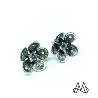 ARO PLATA LEY 925 FLOR ZIRCON CINCO PETALOS | PLATA | TALLA_UNICA