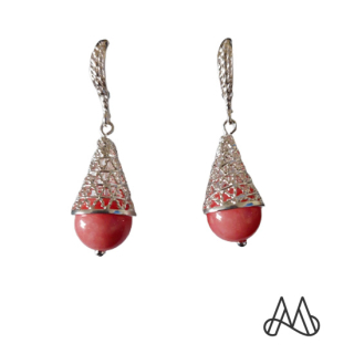 ARO COLGANTE PLATA LEY 925 GOTA CUARZO ROSADO | ROSADO | TALLA_UNICA