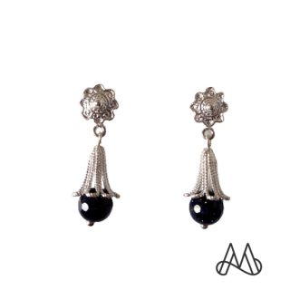ARO COLGANTE PLATA LEY 925 COPIHUE LLUVIA DE ESTRELLAS | Negro | Talla_unica - 1