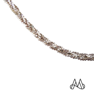CADENA PLATA FINA ITALIANA LEY 925 / COLLAR TRENZADO 60 CM | BLANCO | TALLA_UNICA