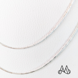 CADENA PLATA FINA ITALIANA LEY 925 / COLLAR BISELADO 50 CM | Blanco | Talla_unica - 1