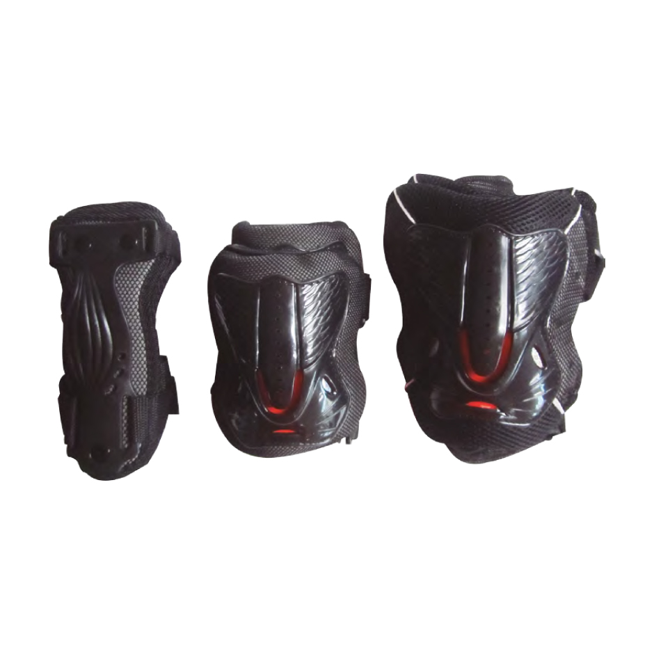 SET PROTECCIONES RIDER EVO NEGRO - ROJO - 2