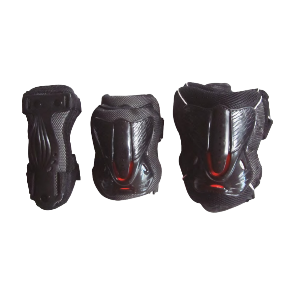 SET PROTECCIONES RIDER EVO NEGRO - ROJO - 1