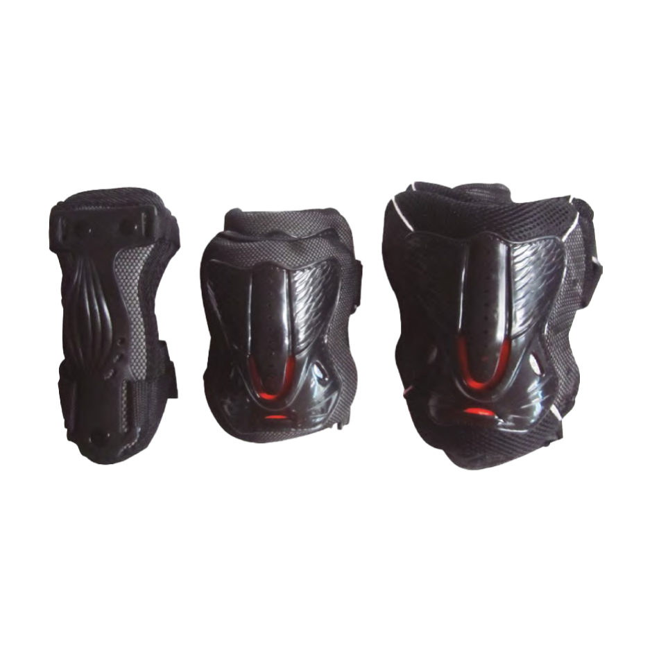 SET PROTECCIONES RIDER EVO NEGRO - ROJO S - 1