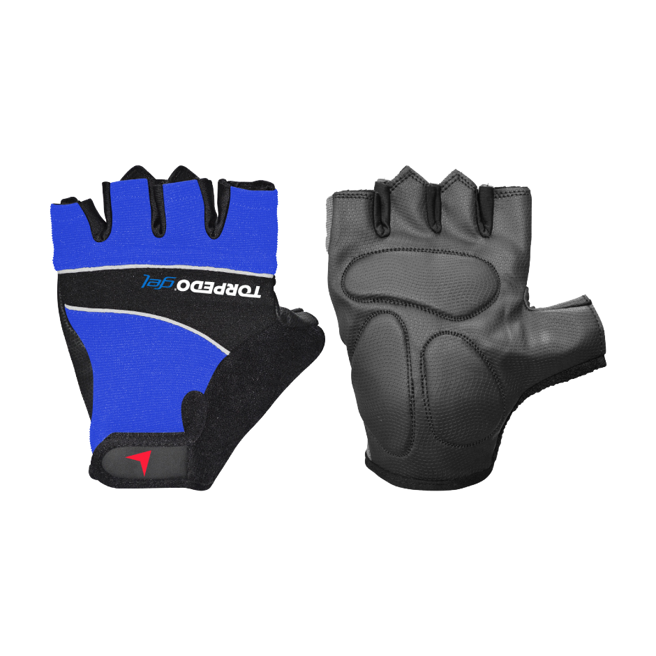 GUANTE TORPEDO CICLISTA GEL NEGRO AZUL - 1