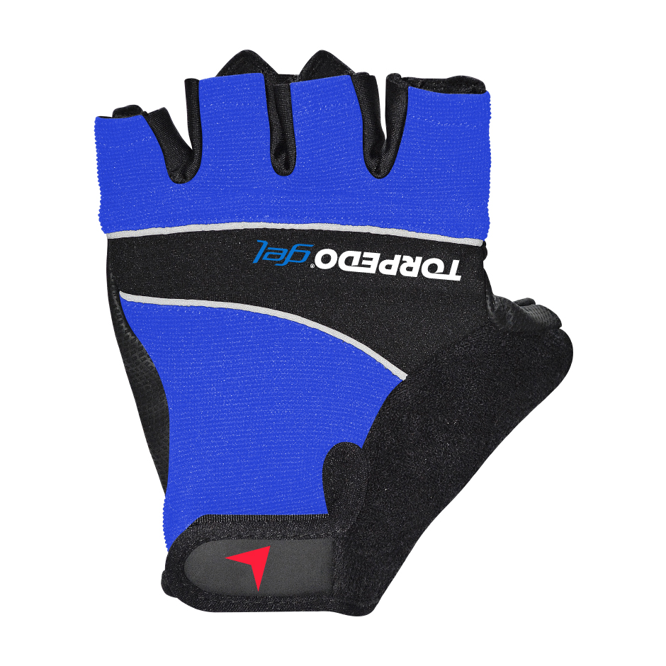 GUANTE TORPEDO CICLISTA GEL NEGRO AZUL - 5