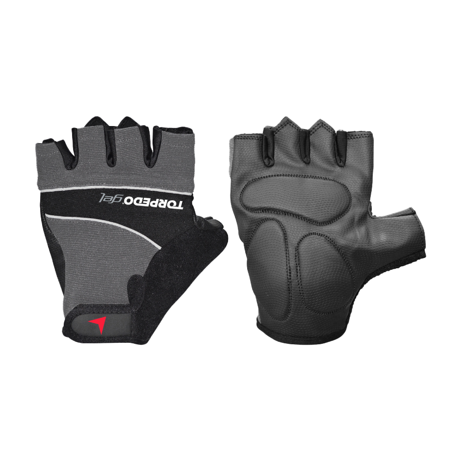 GUANTE TORPEDO CICLISTA GEL NEGRO - GRIS - 1