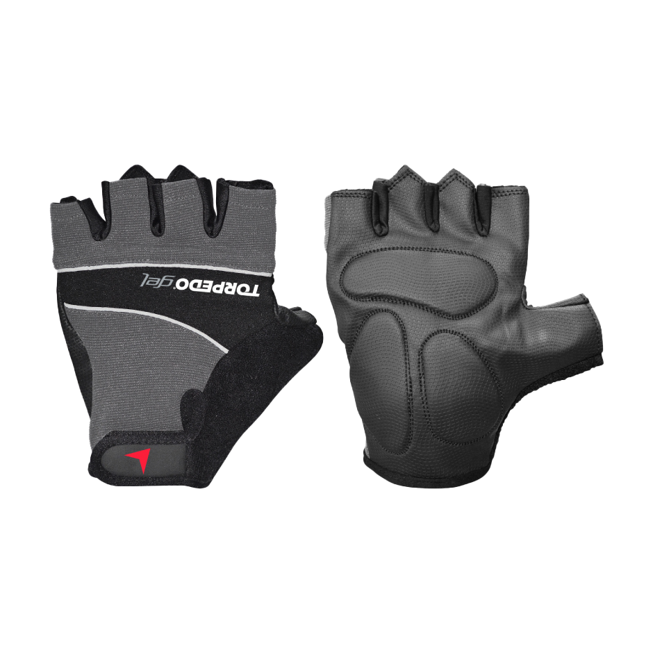 GUANTE TORPEDO CICLISTA GEL NEGRO GRIS - 4