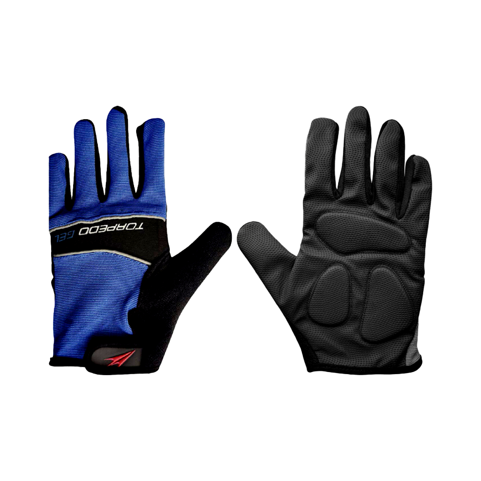 GUANTE TORPEDO CICLISTA GEL LARGO NEGRO AZUL XXS - 5
