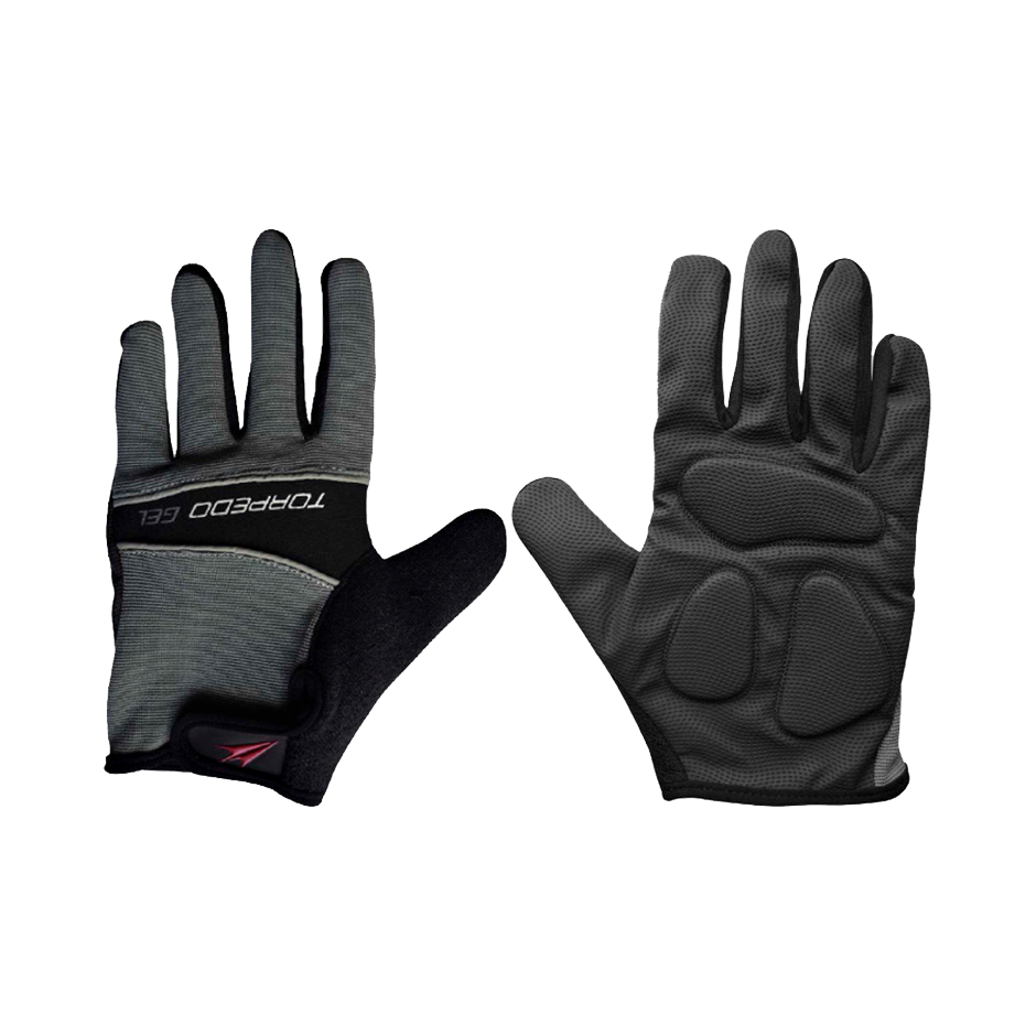 GUANTE TORPEDO CICLISTA GEL LARGO NEGRO GRIS - 1