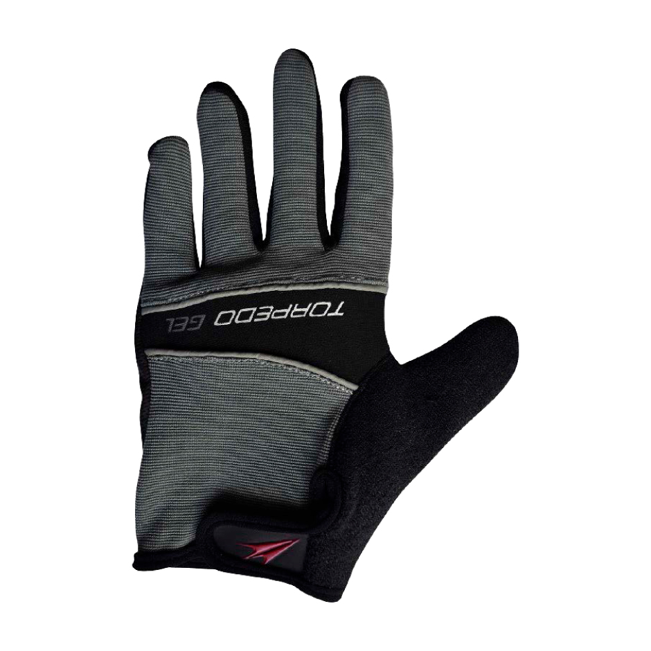 GUANTE TORPEDO CICLISTA GEL LARGO NEGRO GRIS - 5